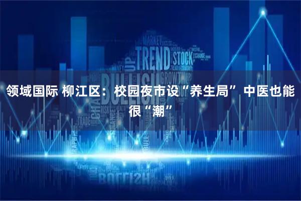 领域国际 柳江区：校园夜市设“养生局” 中医也能很“潮”