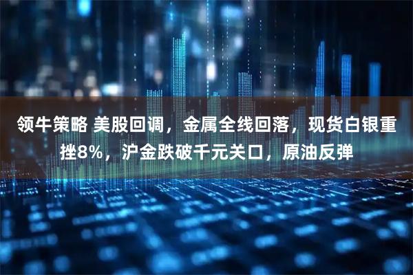 领牛策略 美股回调，金属全线回落，现货白银重挫8%，沪金跌破千元关口，原油反弹