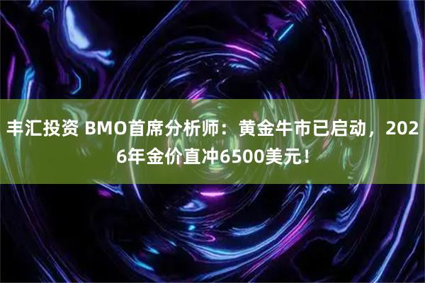 丰汇投资 BMO首席分析师：黄金牛市已启动，2026年金价直冲6500美元！